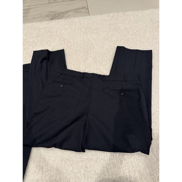Ralph Lauren Windowpane Suit Blue 46R / 38W x 29L Wool EXCELLENT Condition Navy - Picture 10 of 14